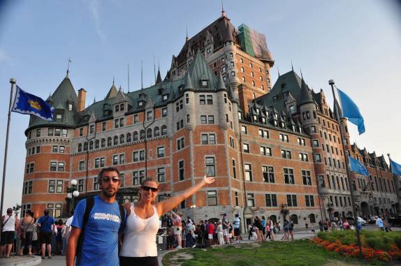 O famoso Chateau Frontenac, um dos mais fotografados hoteis do mundo, em Quebec, no Canadá